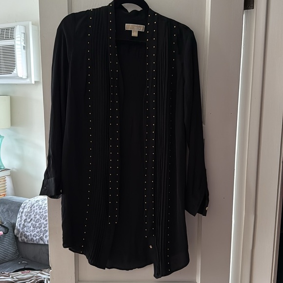 Michael Kors Black Shirt Dress with Gold accents - Picture 11 of 11